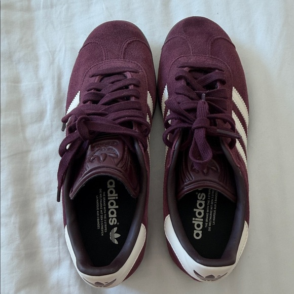 Adidas Gazelle Maroon and White Sneakers - Picture 4 of 5